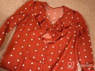 img 1 attached to Women'S Chiffon Polka Dot Blouse With V Neck, Lotus Ruffles And Button Tops For Office Workwear review by Janet Nelson