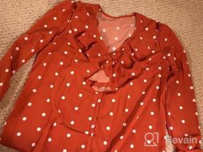 img 6 attached to Women'S Chiffon Polka Dot Blouse With V Neck, Lotus Ruffles And Button Tops For Office Workwear