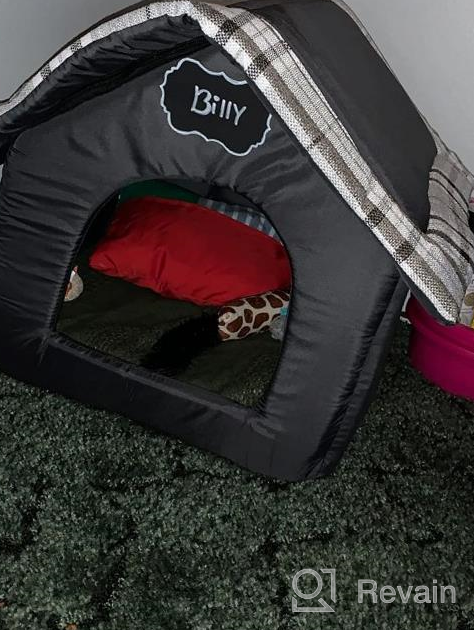 img 1 attached to Gray Cozy Pet Cave Bed For Small Dogs And Cats By Hollypet - Warm And Comfortable Sleeping Nest House review by Shane Bullion