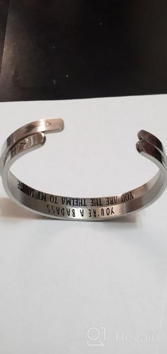 img 1 attached to 👭 Mainbead Inspirational Cuff: Thelma to My Louise Bangle - The Friendship TV Show Inspired Accessory review by Lamont Wilson