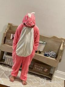 img 5 attached to Roar Into Fun With CALANTA Детский костюм динозавра Onesie для мальчиков и девочек-идеально подходит для косплея, Хэллоуина, Рождества и пижамных вечеринок