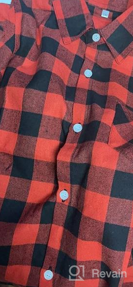 img 1 attached to Kids Flannel Shirt - Boys Button Down Buffalo Plaid Shirt for Toddlers - Western Style Long Sleeve Shirts for Baby Boys review by Mark Perry