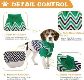 img 2 attached to Queenmore Stripe Sweater Turtleneck Pullover Dogs