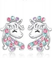 unicorn earrings for girls hypoallergenic birthday christmas back to school jewelry gift 2-12 years old shonyin logo