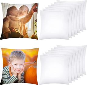 img 4 attached to Aneco 16 Pack Sublimation Pillow Cases White Cushion Covers Blanks Pillow Covers Heat Transfer Pillow Covers Polyester Peach Skin Throw Pillow Covers (15.7 X 15.7 Inches)