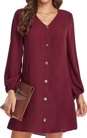 img 3 attached to 👗 Burgundy Sleeve Dresses for Women by GOORY: Elegant Clothing Selection at Dresses