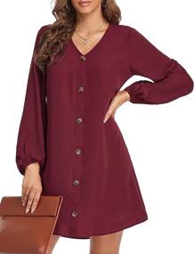 img 2 attached to 👗 Burgundy Sleeve Dresses for Women by GOORY: Elegant Clothing Selection at Dresses