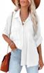 stylish office-ready blouse: alvaq womens button down v neck shirts long sleeve tops logo