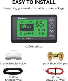 img 2 attached to 🔋 Renogy 500A Battery Monitor - Shunt Included, Programmable High/Low Voltage Alarm, Wide 10V-120V Range, Up to 500A, 20ft Shielded Cable, Compatible with 12V Lithium Sealed/Gel/Flooded Batteries