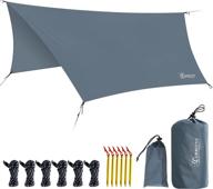 commouds lightweight camping tarp, waterproof hammock rain fly tarp, 11x9ft, premium ripstop nylon plaid tent footprints for backpacking, camping, hiking and outdoor adventures логотип