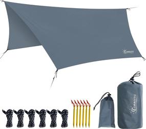 img 4 attached to COMMOUDS Lightweight Camping Tarp, Waterproof Hammock Rain Fly Tarp, 11X9FT, Premium Ripstop Nylon Plaid Tent Footprints for Backpacking, Camping, Hiking and Outdoor Adventures