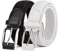 elastic stretch canvas belts for men - stylish braided pieces as must-have accessories logo