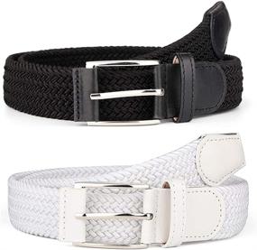 img 2 attached to Elastic Stretch Canvas Belts for Men - Stylish Braided Pieces as Must-Have Accessories