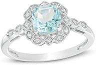 stunning aquamarine moissanite engagement rings for women - available in 10k, 14k or 18k gold, 925 sterling silver name moissanite rings - 1.3 carat (ctw) logo