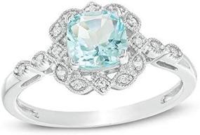 img 1 attached to Stunning Aquamarine Moissanite Engagement Rings For Women - Available In 10K, 14K Or 18K Gold, 925 Sterling Silver Name Moissanite Rings - 1.3 Carat (Ctw)