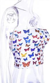 img 2 attached to Flutter In Style With AYIYO'S Strapless Butterfly Crop Top For Women