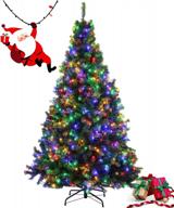 премиальная 6-футовая черная искусственная рождественская елка - идеально подходит для хэллоуина и рождественских украшений | diy полная сосна с поддельным флокированием | идеально подходит для внутреннего и наружного использования | отлично подходит для поделок и подарков логотип