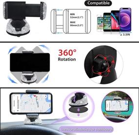 img 1 attached to 💎 Bling Car Accessories Set for Women: MAIMEIMI Rhinestone Decor Kit with Bling Steering Wheel Cover, License Plate Frame, Crystal Car Holder, Car Charger, and More - 14pcs