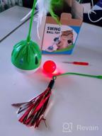 img 1 attached to Interactive Cat Toy With Sound & Feathers - Exercise, Swing Ball & Rocker Kitten Toys (Green) review by Phillip Reed