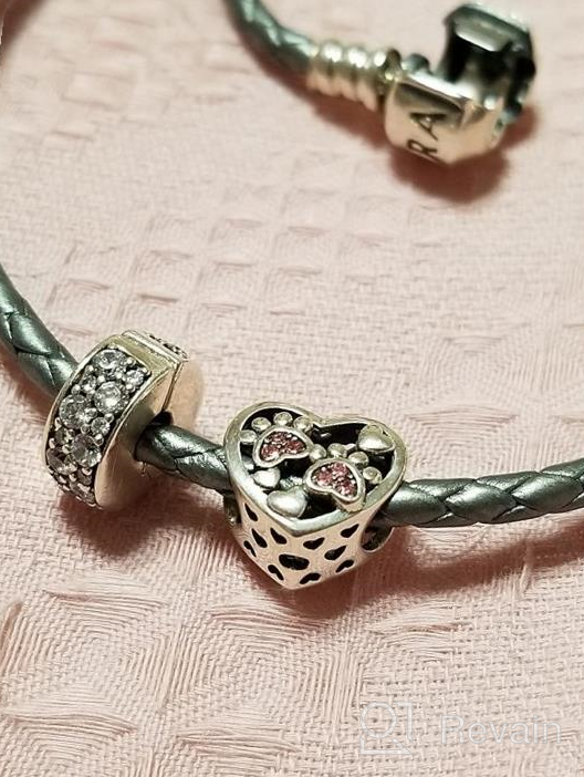 img 1 attached to 🐾 Puppy Dog Paw Print Charms: Sterling Silver Heart Bead with Birthstone Crystal for Animal Bracelet Necklace - Perfect Gifts for Mom, Child, Best Friend, and Pet Lovers review by Eric Aulia