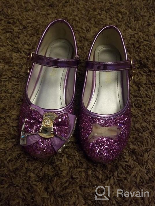 img 1 attached to Adorable Sparkle Wedding Princess Shoes（Gold） Girls' Clothing and Dresses review by Lisa Bell