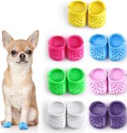 🐾 cute candy color rubber doggy boots for small dogs/cats – tiktok inspired crocs style puppy sandals for photo shoots logo