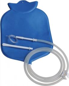 img 1 attached to 4 Quart Enema Bag Kit With Platinum Cured Silicone Hose - Open Top Design For Colon Cleansing - Blue