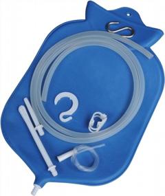 img 3 attached to 4 Quart Enema Bag Kit With Platinum Cured Silicone Hose - Open Top Design For Colon Cleansing - Blue