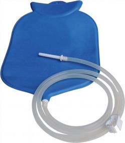 img 2 attached to 4 Quart Enema Bag Kit With Platinum Cured Silicone Hose - Open Top Design For Colon Cleansing - Blue