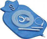 4 quart enema bag kit with platinum cured silicone hose - open top design for colon cleansing - blue logo