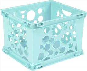 img 2 attached to 18-Pack Storex Micro Crate 6.75 X 5.8 X 4.8 Inches Teal 63108U18C