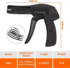 img 3 attached to Adjustable Tension Fastening Tool for Zhushan Zip Ties - 🔧 Effortless Cable Tie Gun, with Cutting Function for Nylon Tie Wraps