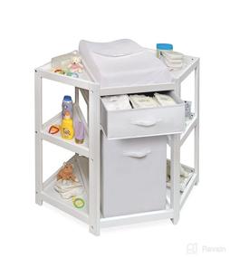 img 2 attached to 👶 Multi-functional Baby Changing Table with Diaper Corner, Pad, Hamper, and Basket