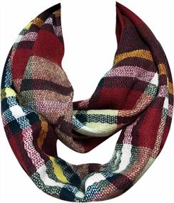 img 2 attached to Bowbear Soft Touch Winter Warm Tartan Infinity Scarf For Women