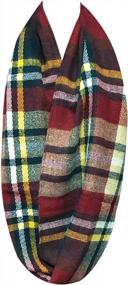 img 3 attached to Bowbear Soft Touch Winter Warm Tartan Infinity Scarf For Women