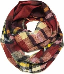 img 4 attached to Bowbear Soft Touch Winter Warm Tartan Infinity Scarf For Women