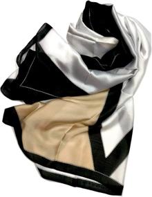 img 1 attached to 🧣 Discover the Essence of Elegance: Shanlin Satin Patterned Solid Scarves at Scarves & Wraps – Women's Must-Have Accessories