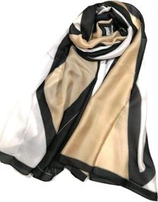 img 4 attached to 🧣 Discover the Essence of Elegance: Shanlin Satin Patterned Solid Scarves at Scarves & Wraps – Women's Must-Have Accessories