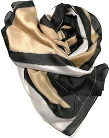 img 2 attached to 🧣 Discover the Essence of Elegance: Shanlin Satin Patterned Solid Scarves at Scarves & Wraps – Women's Must-Have Accessories