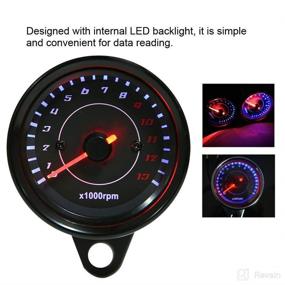 img 2 attached to Universal Motorcycle LED Backlight Tachometer Electronic Tach Meter Gauge - DC 12V Electronic Tachometer