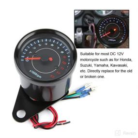 img 3 attached to Universal Motorcycle LED Backlight Tachometer Electronic Tach Meter Gauge - DC 12V Electronic Tachometer