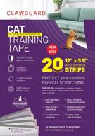 🐾 clawguard cat training tape strips - clear, double sided anti-scratch 12x4 strips for furniture, sofas, drapes, screens & more - deters cats from scratching, clawing, or jumping logo