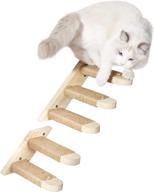 🐱 ezmeetu 2 pack cat climbing shelf wall mounted - 5 steps stairway with sisal rope scratching for cats - perch platform, furniture, and stairs ladder - reversible direction logo