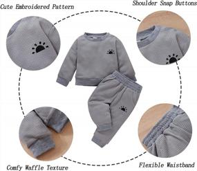 img 3 attached to Newborn Unisex Fall Winter Sweatsuit Set - Crewneck Pullover Top & Pant Outfit For Baby Boy Girl