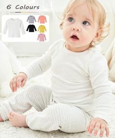 img 3 attached to 6M-3Y Baby Long Sleeve Shirts: Infant Toddler Tshirt Ribbed Undershirts For Girls Boys Clothes