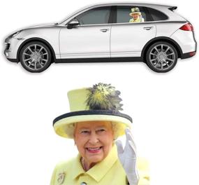 img 2 attached to Ride with Elizabeth - Queen Elizabeth Car Sticker for Vehicles | Window Decal that Leaves No Residue | Easy Removal & Cling Effect