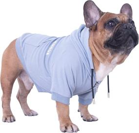 img 4 attached to 🐶 iChoue Exclusive Soft French Bulldog Clothes Hoodies Sweatshirt Coat for Medium Dogs - Frenchie Pug English Corgi Boston Terrier Pitbull - Blue, Size Medium