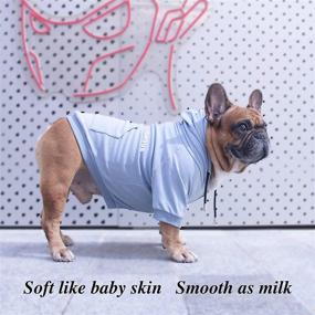 img 1 attached to 🐶 iChoue Exclusive Soft French Bulldog Clothes Hoodies Sweatshirt Coat for Medium Dogs - Frenchie Pug English Corgi Boston Terrier Pitbull - Blue, Size Medium