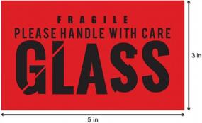 img 2 attached to 2400 Glass Handle With Care Stickers Labels - OfficeSmartLabels 3" X 5