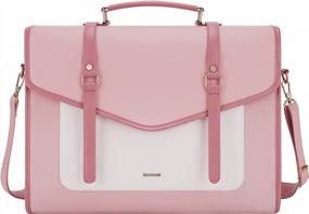 img 4 attached to Stylish And Spacious Laptop Bags For Women: ECOSUSI'S 15.6 Inch PU Leather Briefcase
